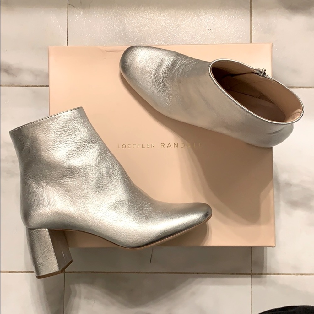 Loeffler Randall Silver Cooper Booties US9 EU39